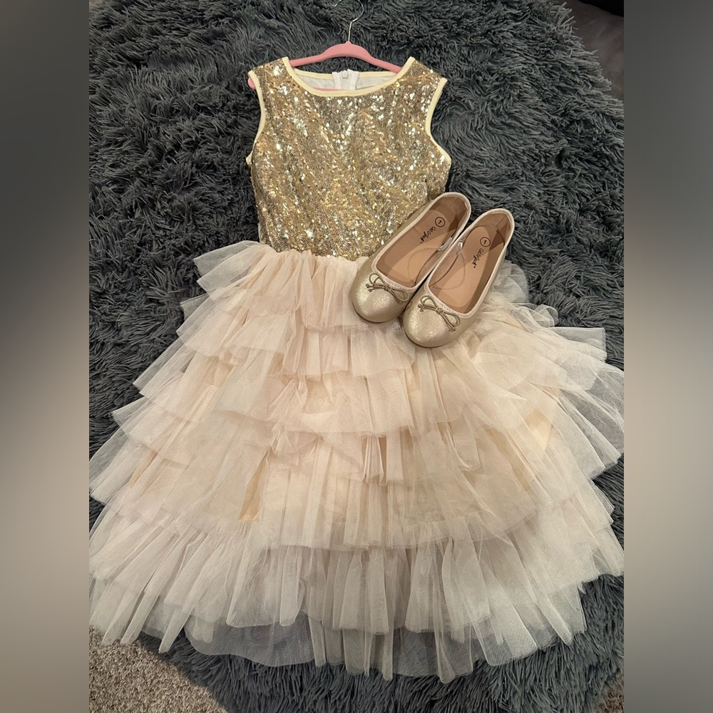 Girls Christmas dress & shoes